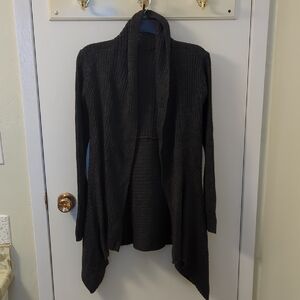 Gray Open Front Women's Sweater